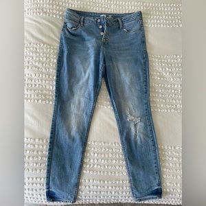 Old Navy Rockstar Super Skinny High Rise Button Fly Jeans, size 12